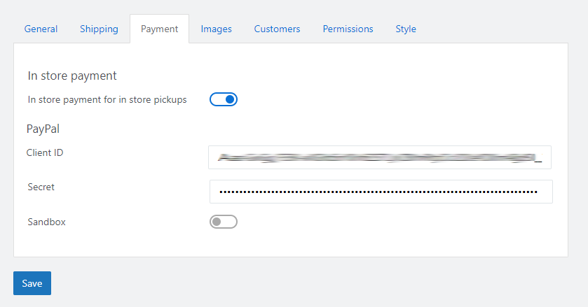 SalesPoint Ecommerce PayPal payment setup